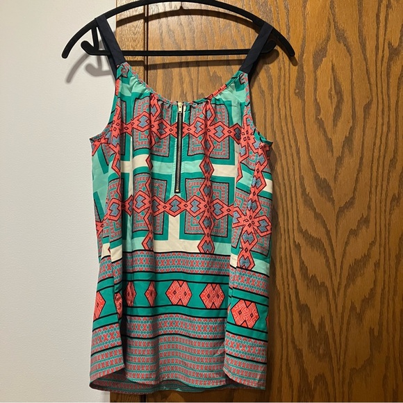 Stitch Fix Pixley Misty Scarf Print Ribbon Strap Blouse L NWT - Picture 3 of 5